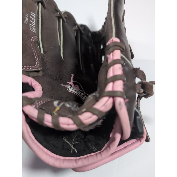 Rawlings WFP120 Fastpitch Softball Glove 12 Inch LHT Brown w/ Pink Trim Leather - Picture 4 of 8